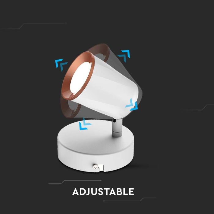 Aplique LED V-TAC - Cabezal Simple - IP20 - Blanco - 5W - 540 Lumens - 3000K-extra-5.webp