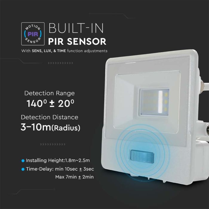 Proyector LED V-TAC - Samsung - Sensor PIR - Impermeable IP65 - Negro - 20W - 1510 Lúmenes - 6500K-extra-6.webp