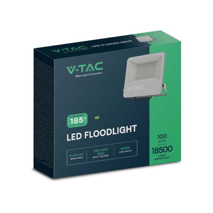 Proyector LED V-TAC - 185lm/w - Impermeable IP65 - Negro - 100W - 18500 Lúmenes - 6500K-extra-9.webp