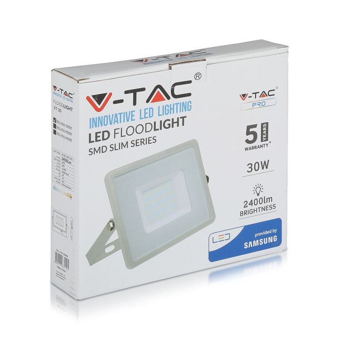 Proyector LED V-TAC - Samsung - Impermeable IP65 - Gris - 30W - 2400 Lúmenes - 6400K-extra-5.webp