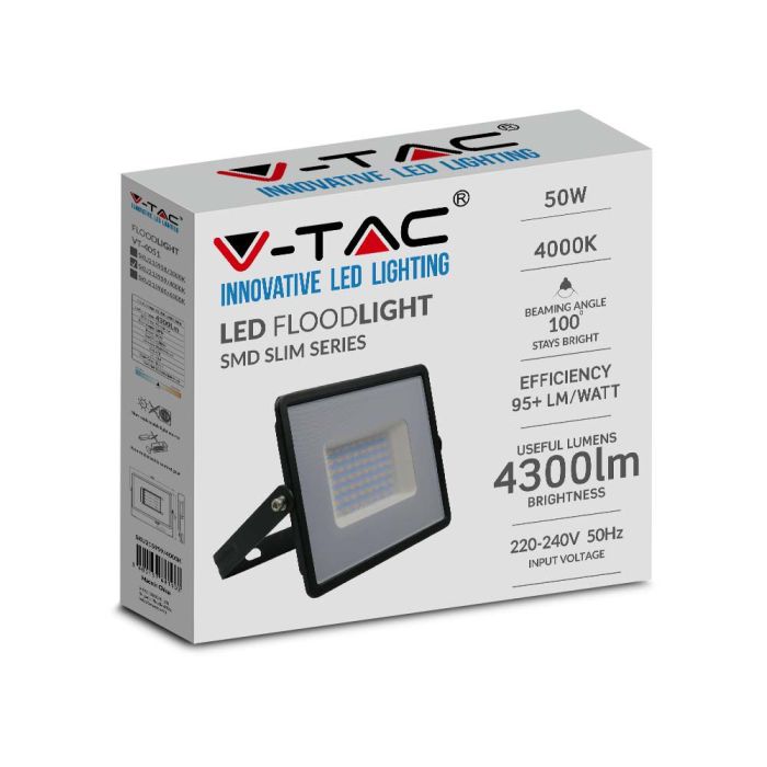 Proyector LED V-TAC - Serie E - Impermeable IP65 - Negro - 50W - 4300 Lúmenes - 6500K-extra-3.webp