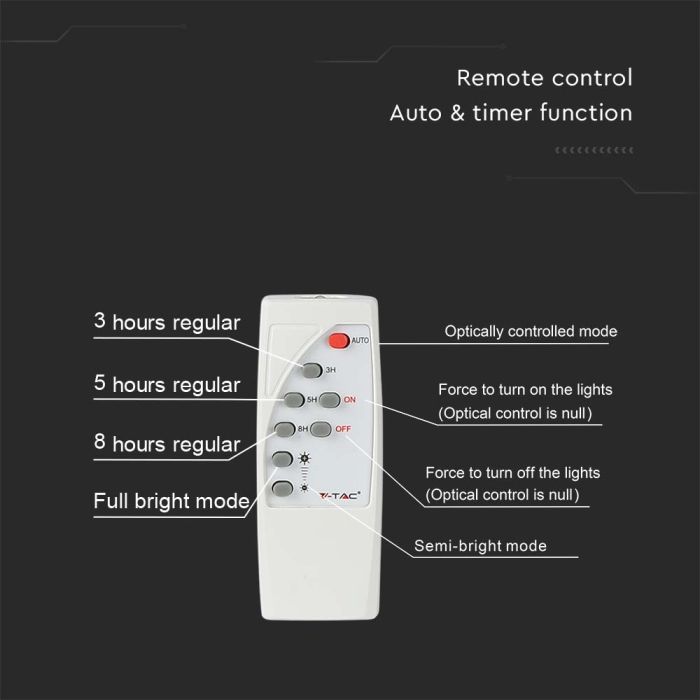 Proyector Solar V-TAC - Impermeable IP65 - Blanco - 20W - 1650 Lumens - 6400K-extra-8.webp