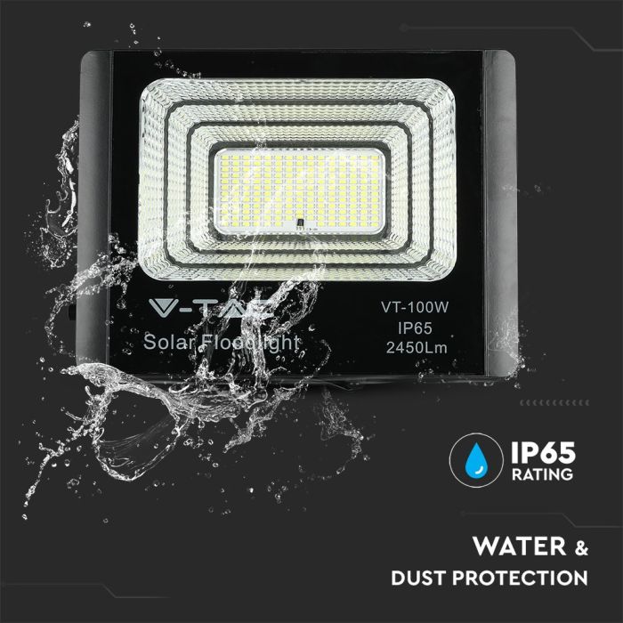 Proyector con panel solar V-TAC - IP65 Impermeable - Negro - 35W - 2450 Lumens - 4000K-extra-7.webp