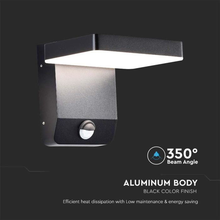 Aplique LED giratorio V-TAC - Sensor PIR - Impermeable IP65 - Negro - 17W - 2580 Lumens - 4000K-extra-6.webp
