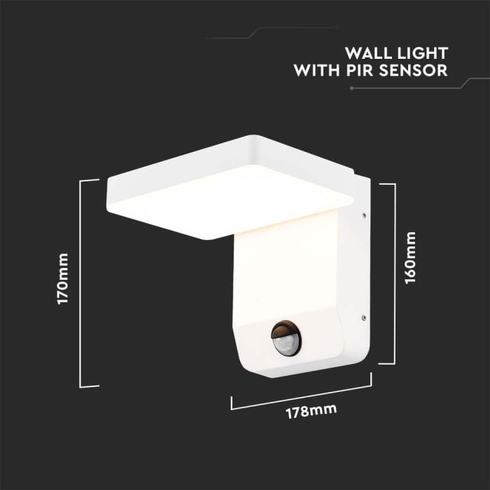 Aplique LED Giratorio V-TAC - Sensor PIR - Impermeable IP65 - Blanco - 17W - 2520 Lumens - 3000K-extra-4.webp