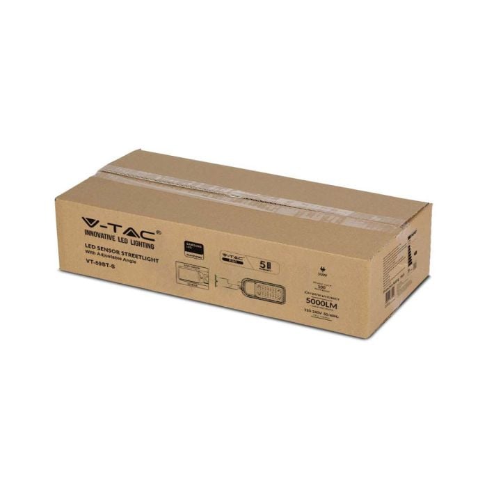 V-TAC LED Farola - Samsung - Sensor de Luz - IP65 Impermeable - Gris - 50W - 5000 Lúmenes - 4000K-extra-5.webp