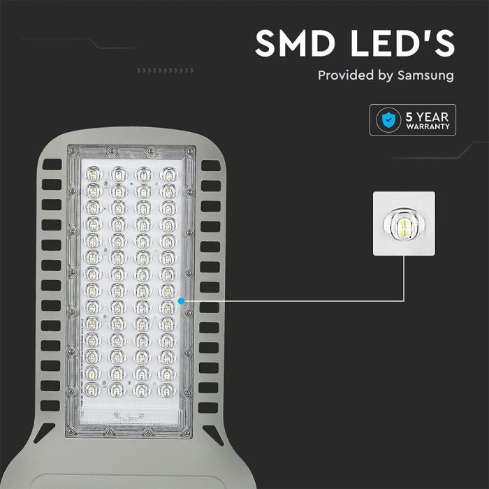 Farola LED Slim - Samsung - IP65 Impermeable - Gris - 100W - 13500 Lúmenes - 6500K-extra-6.webp