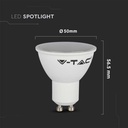 Foco LED V-TAC - GU10 - Lente 110° - IP20 - Blanco Lechoso - 4.5W - 400 Lúmenes - 6500K - Pack de 25-extra-3.webp