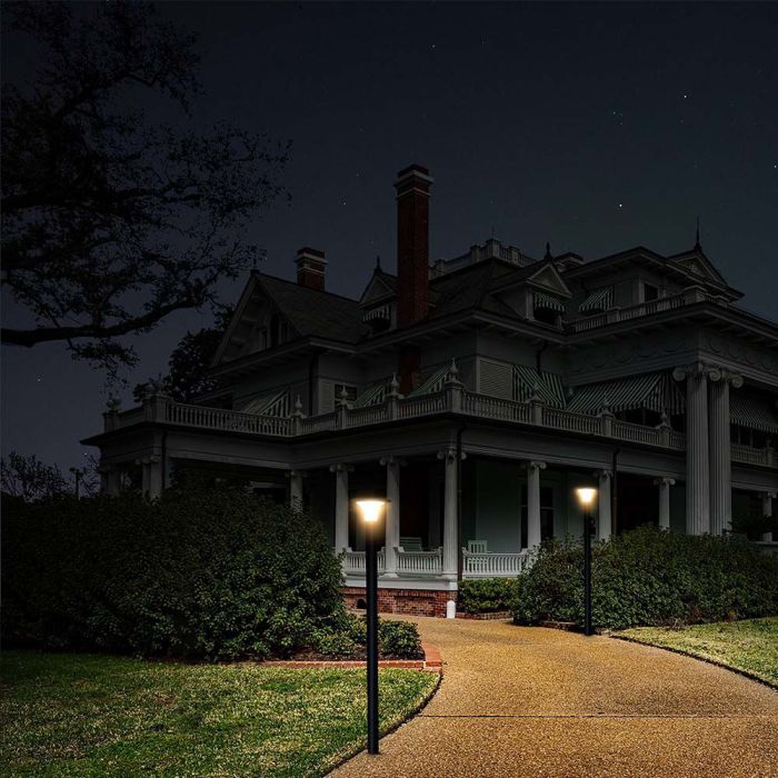 Luz de Pilar con Sensor Solar - IP65 Impermeable - Negro - 15W- 2200 Lumens - 6000K + 4000K-extra-1.webp