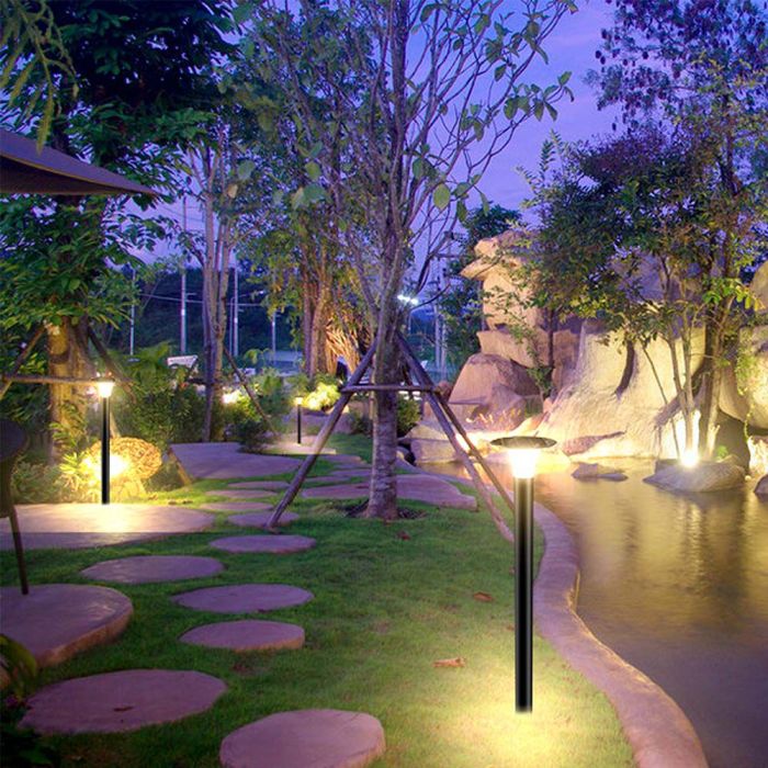 Luz de Pilar con Sensor Solar - IP65 Impermeable - Negro - 15W- 2200 Lumens - 6000K + 4000K-extra-2.webp