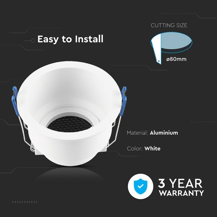 Foco LED V-TAC - Empotrable - GU10 - IP20 - Blanco-extra-5.webp