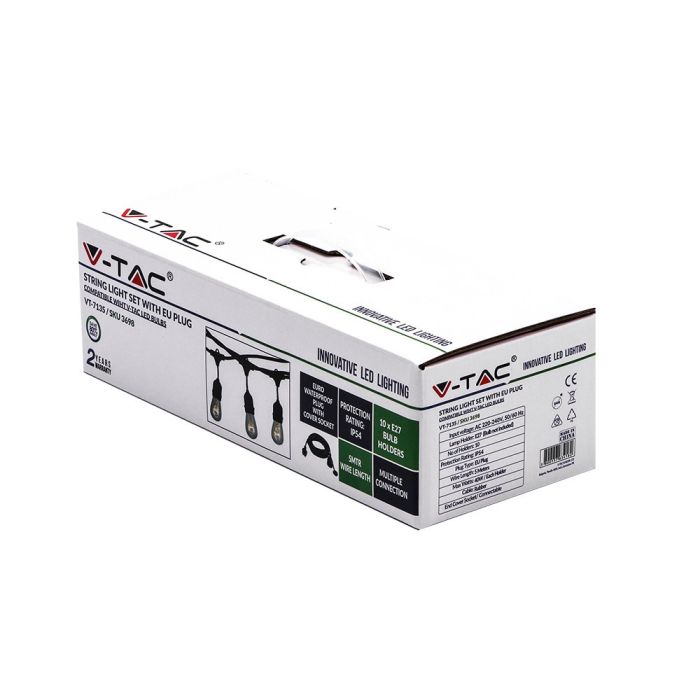 Guirnalda LED V-TAC- Bombilla LED - E27 - Casquillo WP - IP54 - Negro-extra-3.webp