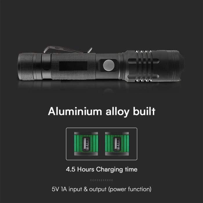 V-TAC Linterna - Linterna - IP54 - Negro - 10W - 1000 Lumens-extra-5.webp