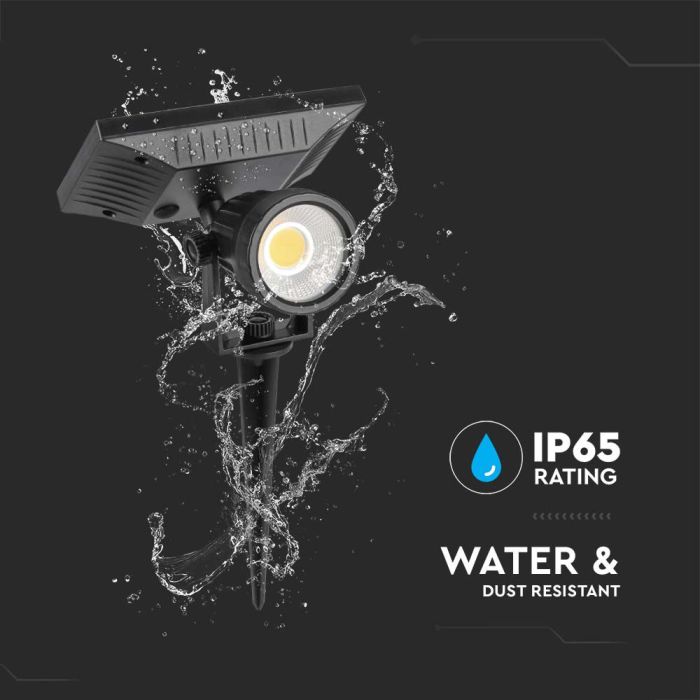 V-TAC Solar Spike Lights - IP65 Impermeable - Negro - 2W - 40 Lumens - 3000K - Pack de 4-extra-6.webp