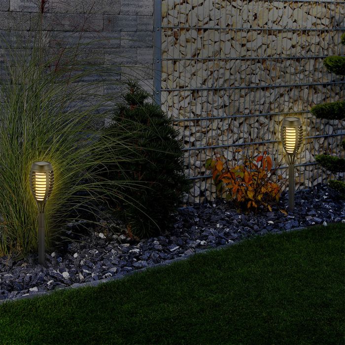 V-TAC Solar Flame Stick Lights - IP44 - Negro - 1W - 2200K - Pack de 8-extra-2.webp