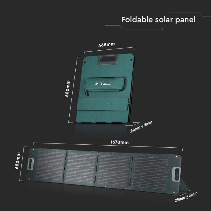 V-TAC Paneles Solares Plegables - IP67 Impermeable - 160W-extra-2.webp