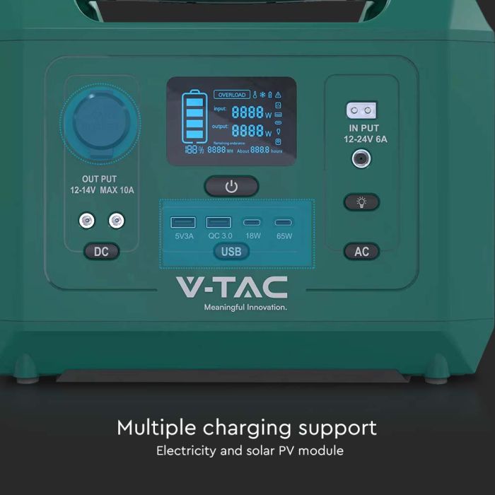 V-TAC Batería Portátil - Verde - 300W-extra-10.webp
