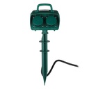 Adaptadores y Tomas V-TAC - 2 Vías - Tomas de Jardín - IP44 - Verde - 3m de cable-extra-4.webp
