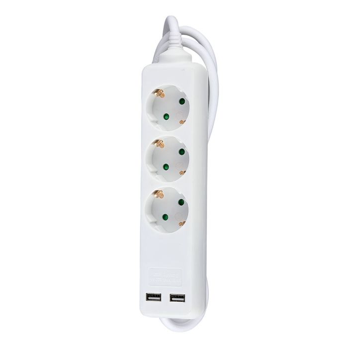Adaptadores y tomas V-TAC - 3 vías - Toma de extensión USB - IP20 - Blanco - Cable de 1,5 m-extra-3.webp
