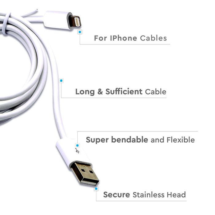 V-TAC USB MFI Cable - IPhone - IP20 - Blanco - 1.5M-extra-3.webp