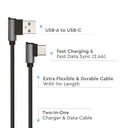 V-TAC Cable USB - Tipo C - Diamond Series - Negro - 1M-extra-3.webp