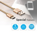 V-TAC Cable USB - Trenzado - Tipo C - Platinum Series - Oro - 1M-extra-4.webp