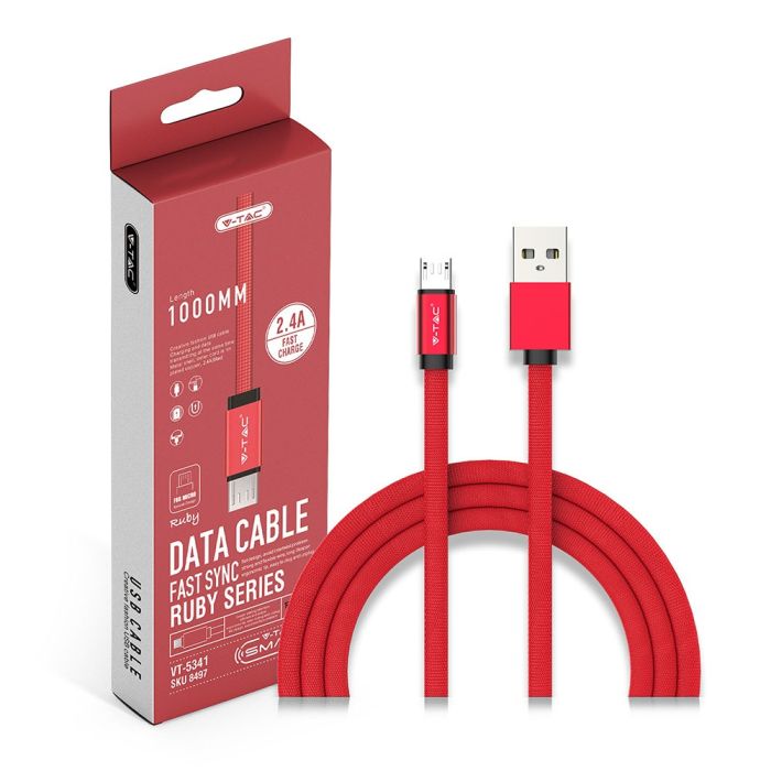 Cable USB V-TAC - Serie Ruby - Rojo-extra-3.webp