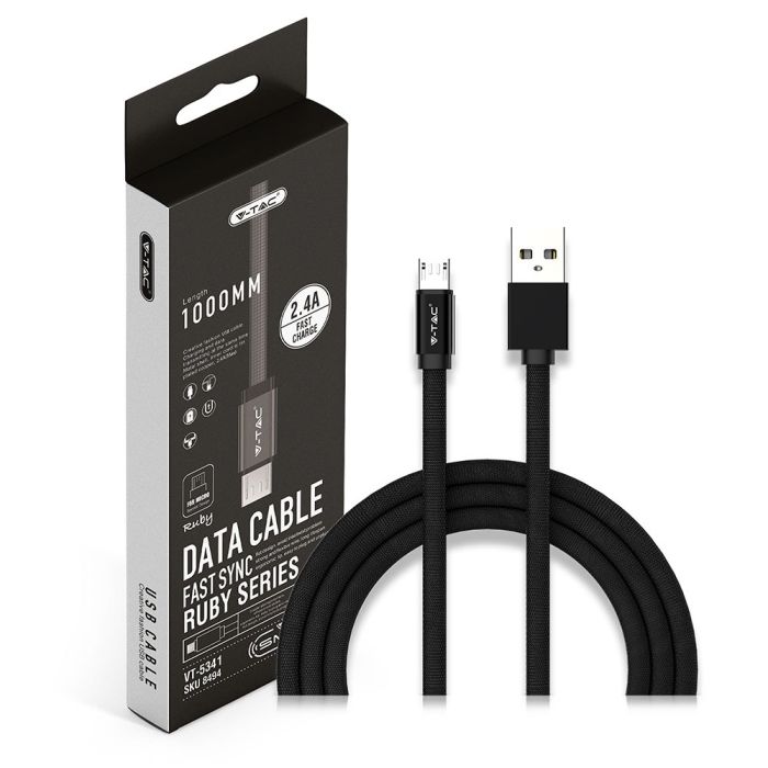 Cable USB V-TAC - Serie Ruby - Negro-extra-3.webp