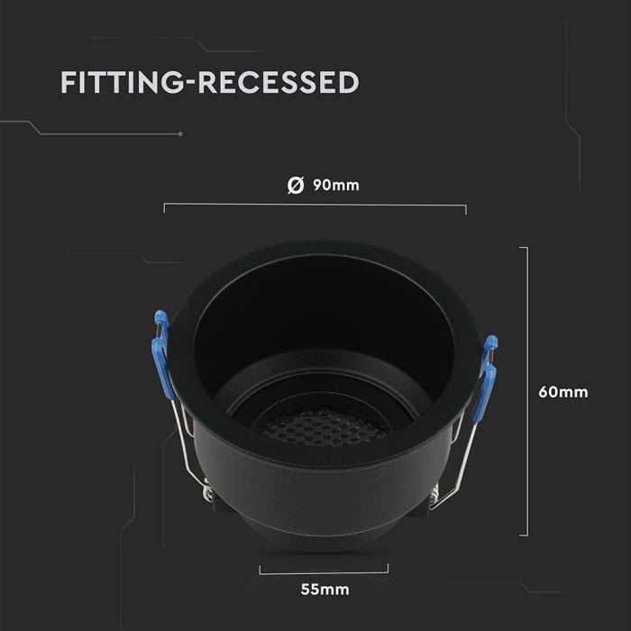 Foco LED V-TAC - Empotrable - GU10 - IP20 - Negro-extra-3.webp