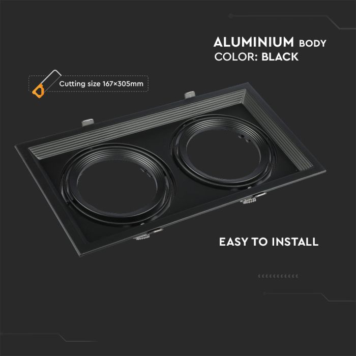 V-TAC LED Aro - Accesorios AR111 - IP20 - Negro-extra-4.webp