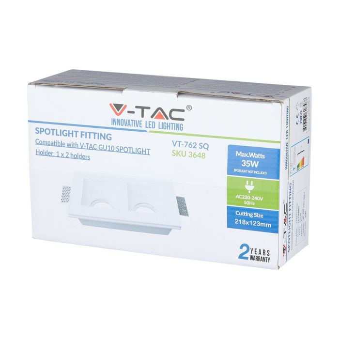 V-TAC LED Aro cuadrado - Empotrable - GU10 - IP20 - Blanco-extra-8.webp