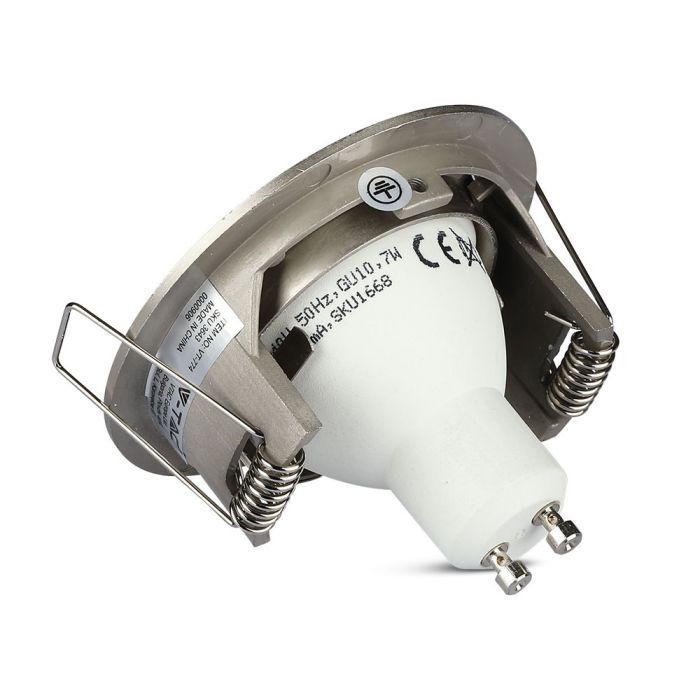 V-TAC LED Aro redondo - Empotrable - GU10 - IP20 - Níquel satinado-extra-10.webp