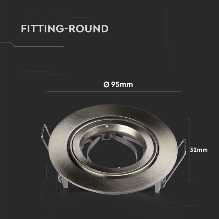 V-TAC LED Aro redondo - Empotrable - GU10 - IP20 - Níquel satinado-extra-2.webp