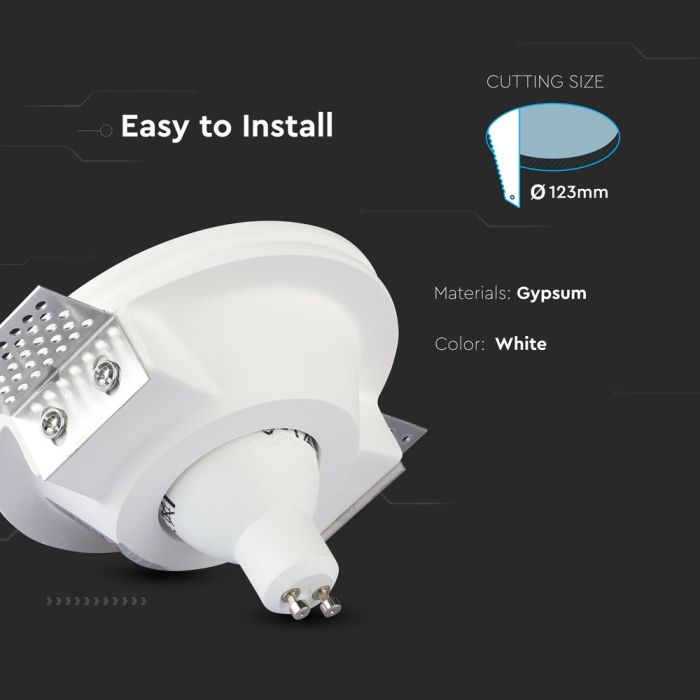 V-TAC LED Aro redondo - Empotrable - GU10 - IP20 - Blanco-extra-4.webp