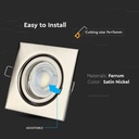 V-TAC LED Aro cuadrado - Empotrable - GU10 - IP20 - Níquel satinado-extra-4.webp