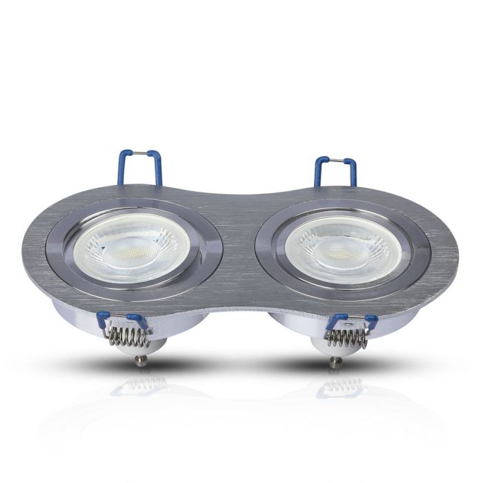 V-TAC LED Aro redondo - Empotrable - GU10 - IP20 - Aluminio Cepillado-extra-5.webp
