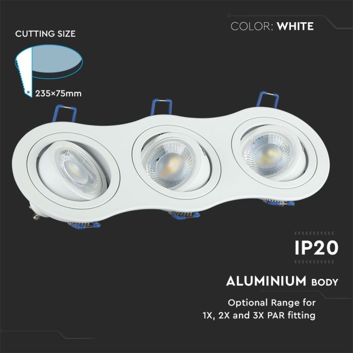 V-TAC LED Aro redondo - Empotrable - GU10 - IP20 - Blanco-extra-3.webp