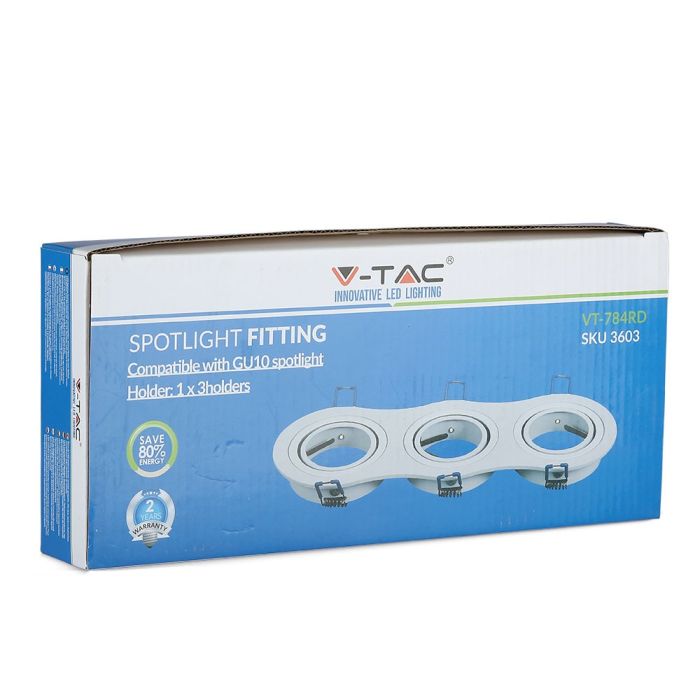 V-TAC LED Aro redondo - Empotrable - GU10 - IP20 - Blanco-extra-12.webp