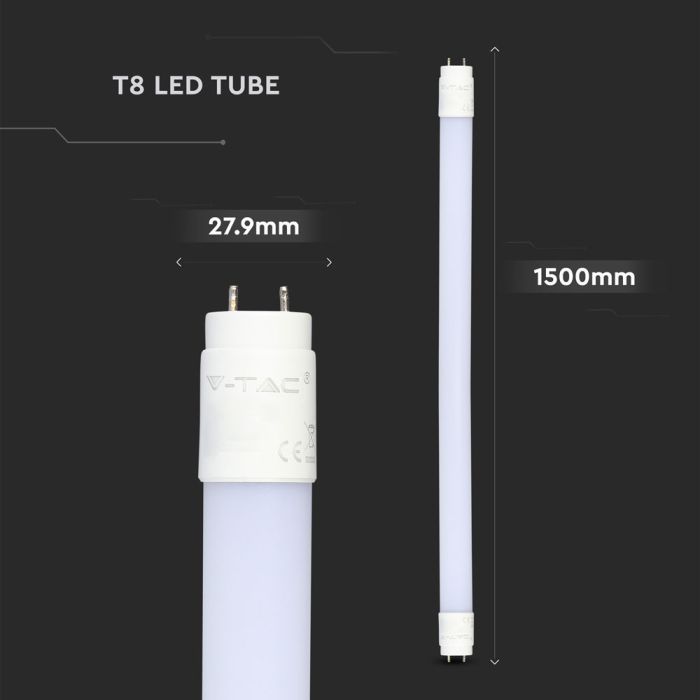 Tubo LED T8 V-TAC - Samsung - IP20 - Blanco - 22W - 2000 Lúmenes - 6400K - 150CM-extra-2.webp