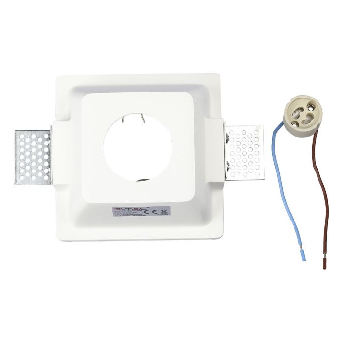 V-TAC LED Aro cuadrado - Empotrable - GU10 Frost Glass - IP20 - Blanco-extra-8.webp