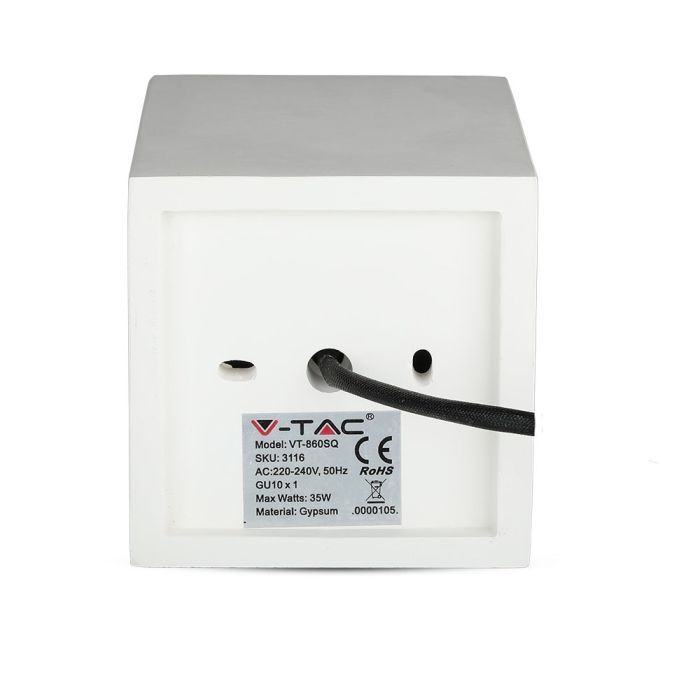 V-TAC LED Aro de yeso cuadrado - Accesorios de Superficie - GU10 - IP20 - Blanco + Cromo-extra-9.webp