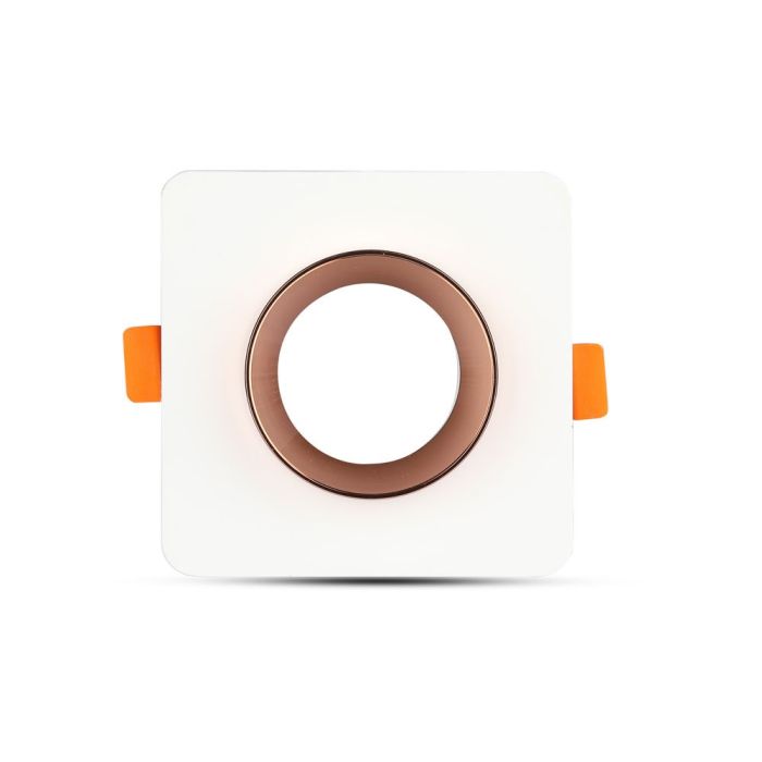 V-TAC LED Aro de yeso cuadrado - Empotrable - GU10 - IP20 - Blanco + Oro rosa mate-extra-5.webp