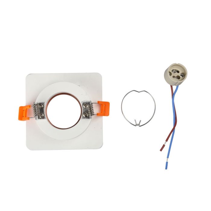 V-TAC LED Aro de yeso cuadrado - Empotrable - GU10 - IP20 - Blanco + Oro rosa mate-extra-7.webp