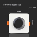 V-TAC LED Aro de yeso cuadrado - Empotrable - GU10 - IP20 - Blanco + Cromo-extra-2.webp