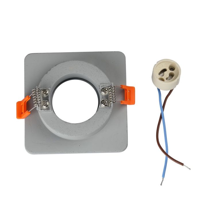 V-TAC LED Aro de yeso / hormigón cuadrado - Empotrable - GU10 - IP20 - Gris + Cromo-extra-7.webp