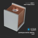 V-TAC Aro de yeso / hormigón cuadrado LED - Accesorios de superficie - GU10 - IP20 - Gris + Oro rosa mate-extra-4.webp