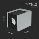 V-TAC Aro de yeso / hormigón cuadrado LED - Accesorios de Superficie - GU10 - IP20 - Gris + Negro Pistola-extra-3.webp