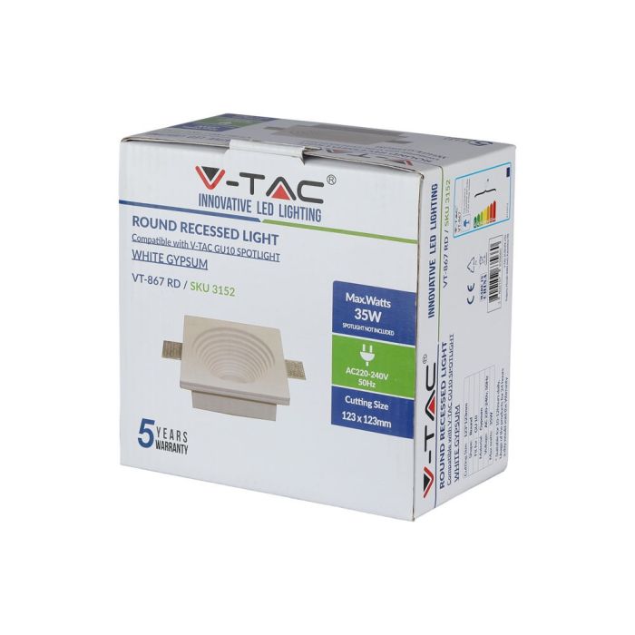 V-TAC LED Aro de yeso redondo- Empotrable - GU10 - IP20 - Blanco-extra-8.webp