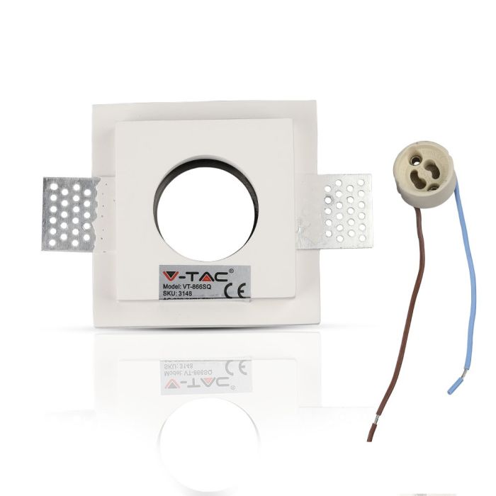 V-TAC Aro de yeso cuadrado LED - Empotrable - GU10 - IP20 - Blanco + Negro-extra-7.webp