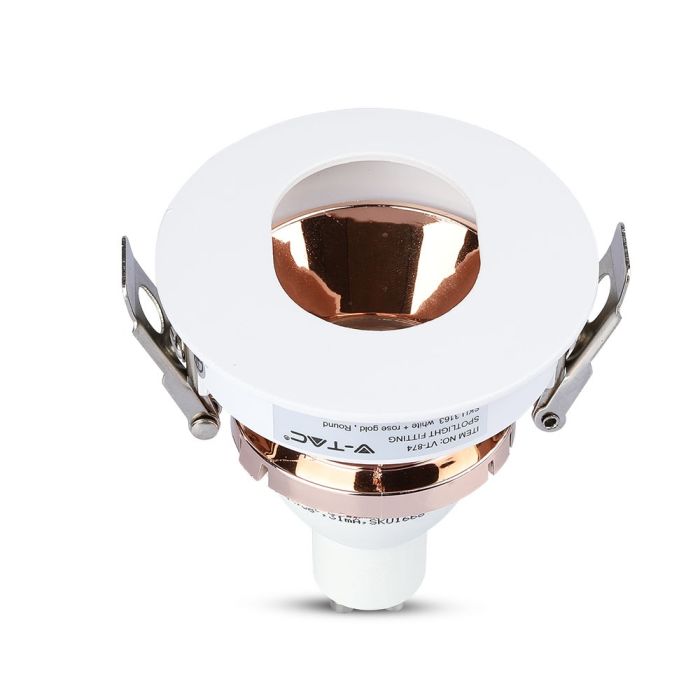 V-TAC LED Aro redondo - Empotrable - GU10 - IP20 - Blanco + Oro Rosa-extra-7.webp